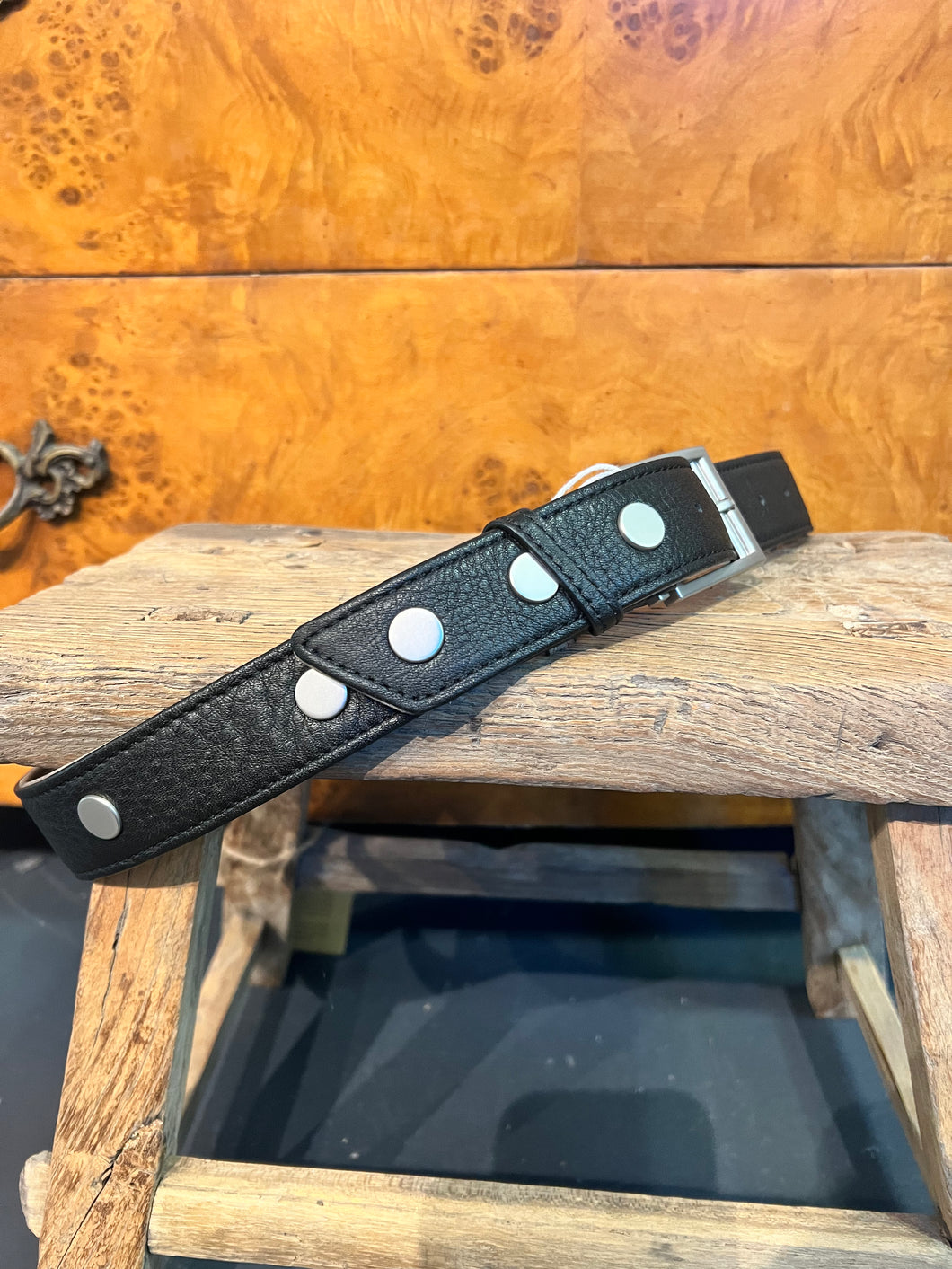Charlie Rev Riveted Small Black/Pewter