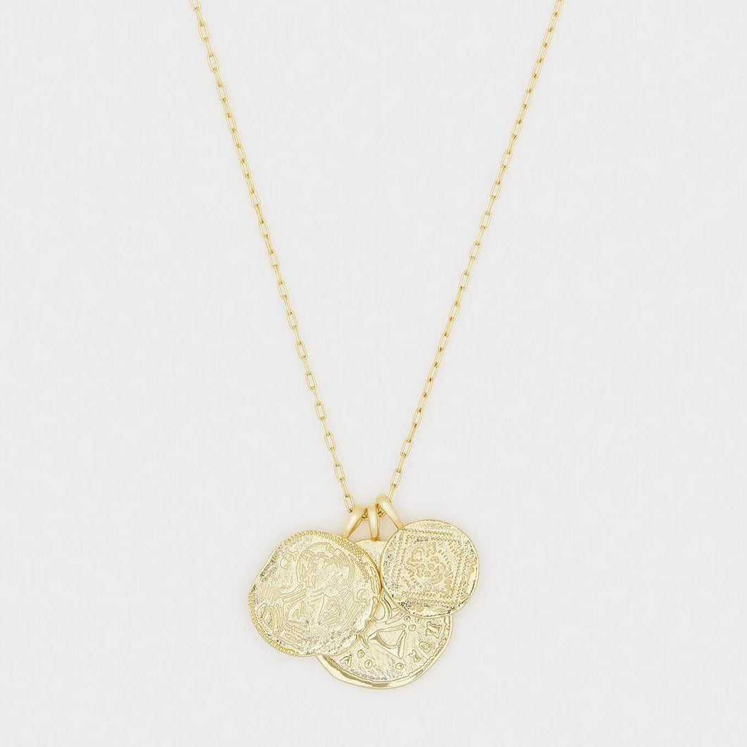 Ana Coin Pendant Necklace- 18kt Gold Plated