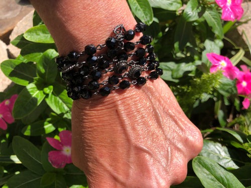 Magdalena  Black Crystal Wrap- Gunmetal
