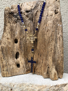 East/West Rosary Cross Necklace