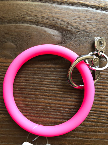 Big O Silicone Key Ring- Tickled Pink