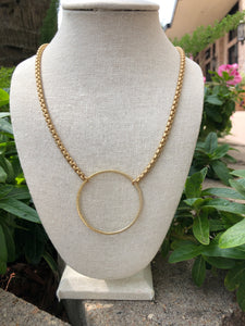 Gold on Gold Circle Necklace