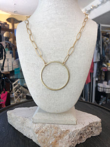 Gold on Gold Circle Necklace