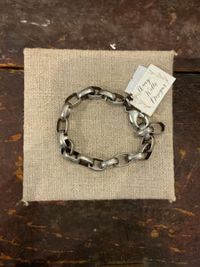 Oxidized Pewter Chain Bracelet